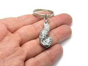 Pancreas Keychain, Anatomical Keyring in Pewter