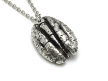 Pecan Necklace, Nut Nature Jewelry in Pewter