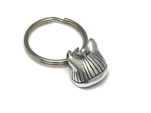 Pussyhat Keychain, Feminist Keyring in Pewter