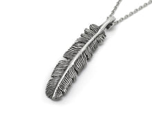Raven Feather Necklace, Metal Bird Jewelry