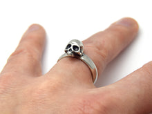 Human Skull Ring, Skeleton Anatomy Jewelry in Pewter
