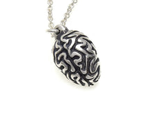 Small Brain Necklace, Anatomical Jewelry in Sterling Silver