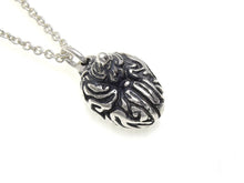 Small Brain Necklace, Anatomical Jewelry in Sterling Silver