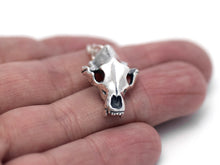Grizzly Bear Skull Necklace, Animal Cranium Jewelry in Sterling Silver