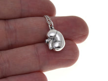 Small Kidney Necklace, Anatomy Jewelry in Sterling Silver