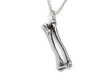 Radius and Ulna Charm Necklace, Skeleton Jewelry in Sterling Silver