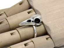 Raven Skull Ring, Bird Jewelry in Sterling Silver