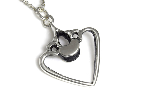 Vertebra and Rib Heart Necklace, Anatomy Jewelry in Sterling Silver
