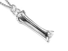 Sterling Silver Tibia and Fibula Necklace, Shin Bone Pendant