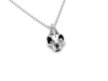 Small Cat Skull Necklace, Animal Rock Jewelry in Sterling Silver