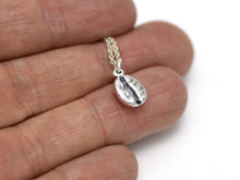 Coffee Bean Charm Necklace, Nature Jewelry in Sterling Silver