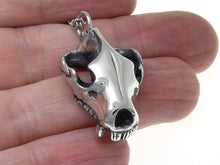 Tasmanian Devil Skull Necklace, Animal Jewelry in Pewter