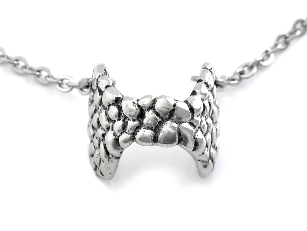 Thyroid Gland Choker Necklace, Anatomy Jewelry in Pewter