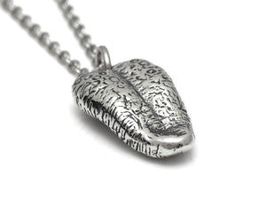 Human Tongue Necklace, Anatomical Jewelry in Pewter