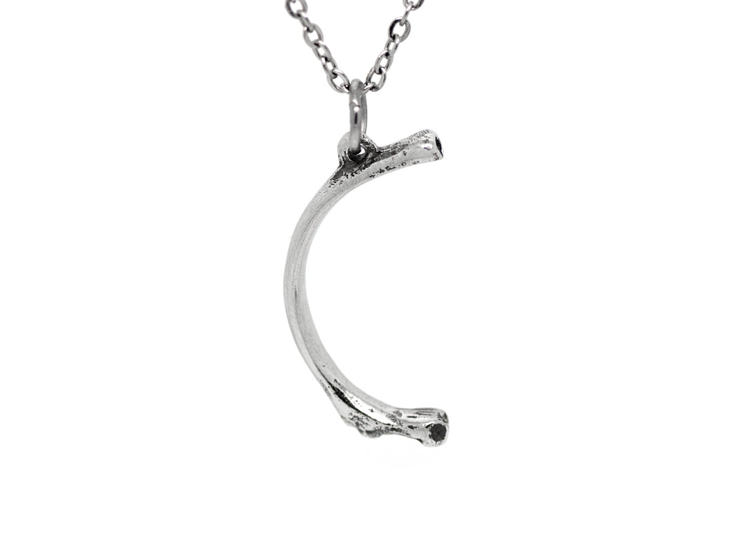 Human Rib Bone Pendant Necklace, Anatomy Jewelry